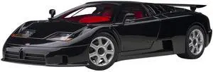 Bugatti EB110 SS Super Sport Nero Vernice Black with Red Interior and Silver Wheels 1/18 Model Car by Autoart