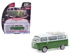 1968 Volkswagen Type II Microbus Green and White "Barrett-Jackson" Series 16 1/64 Diecast Model Cars by Greenlight