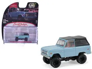 1972 Ford Bronco Custom SUV Light Blue with Black Top "Barrett-Jackson" Series 16 1/64 Diecast Model Cars by Greenlight