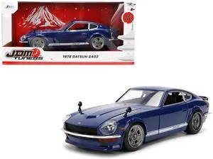 1972 Datsun 240Z Blue with White Stripes "JDM Tuners" Series 1/24 Diecast Model Car by Jada