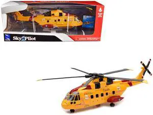 AgustaWestland AW101 (EH101) Helicopter Yellow "Canada Forces Search & Rescue" "Sky Pilot" Series 1/55 Diecast Model by New Ray
