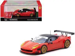 Ferrari 458 Italia GT3 Red with Black Top "Road64" Series 1/64 Diecast Model Car by Tarmac Works