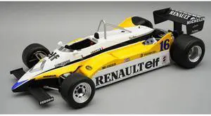 Renault RE30B #16 Winner F1 "French GP" (1982) "Mythos Series" with Display Case Limited Edition 1/18 Model Car by Tecnomodel