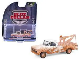 1973 Ford F-100 Tow Truck White (Weathered) "Blue Collar Collection" Series 14 1/64 Diecast Model Cars by Greenlight