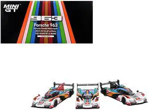 Porsche 963 "Porsche Penske Motorsport" 24 Hours of Le Mans (2023) Set of 3 Cars Limited Ed 1/64 Diecast Model Car by Mini GT