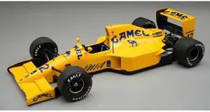 Lotus 102 #12 "Lamborghini Engine" F1 "Monaco GP" (1990) "Mythos Series" with Display Case 1/18 Model Car by Tecnomodel