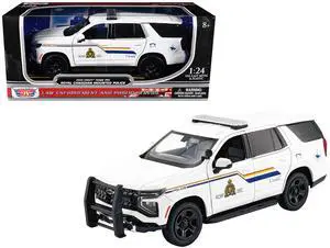 2025 Chevrolet Tahoe PPV with Light Bar "RCMP Royal Canadian Mounted Police" White 1/24 Diecast Model Car by Motormax