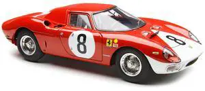 Ferrari 250 LM #8 "N.A.R.T." 2nd Place "12 Hours of Reims" (1964) Limited Edition 1/18 Diecast Model Car by CMC
