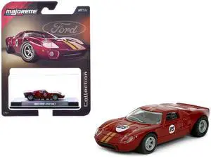 1965 Ford GT40 MK1 #25 Red Metallic with Gold Stripes "Collection" Series 1/64 Diecast Model Car by Majorette