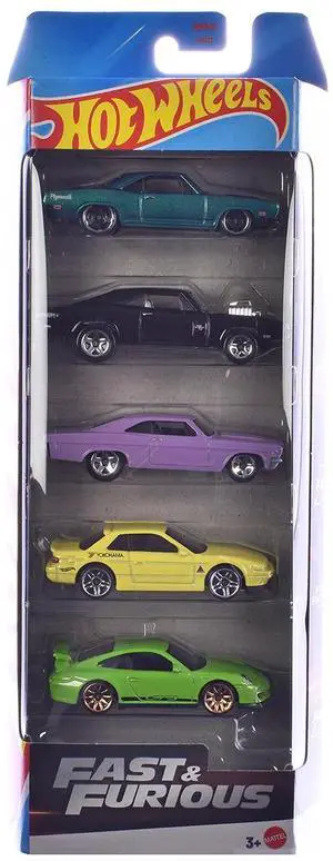 "Fast & Furious" 5 piece Set Diecast Model Cars by Hot Wheels