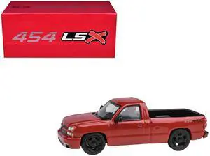 2006 Chevrolet Silverado 454 LSX Pickup Truck Victory Red 1/64 Diecast Model Car by Paragon