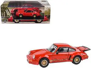Porsche 911 Carrera RSR 3.0 Guards Red with Gold Stripes and Wheels 1/64 Diecast Model Car by Paragon