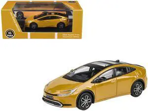 2023 Toyota Prius Maximum Yellow with Black Top and Sun Roof 1/64 Diecast Model Car by Paragon