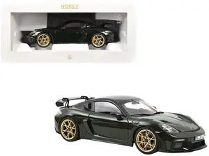 2023 Porsche Cayman GT4 RS Weissach Pack Brewster Green with Carbon Hood 1/18 Diecast Model Car by Norev
