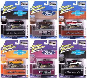 Johnny Lightning Collector's Tin 2025 Set of 6 Cars Release 2 Limited Edition 1/64 Diecast Model Cars by Johnny Lightning