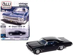 1965 Chevrolet Impala SS 396 Danube Blue Metallic with Blue Interior "Vintage Muscle" 1/64 Diecast Model Cars by Auto World