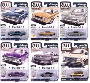 Auto World Premium 2025 Release 2 Set B of 6 pieces 1/64 Diecast Model Cars by Auto World