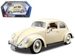 1955 Volkswagen Beetle Kafer Beige 1/18 Diecast Model Car by Bburago