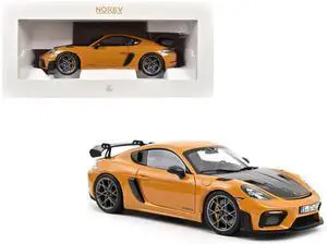 2023 Porsche Cayman GT4 RS Weissach Pack Bahama Yellow with Carbon Hood 1/18 Diecast Model Car by Norev