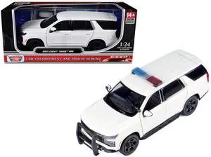 2025 Chevrolet Tahoe PPV White "Custom Builder's Kit - Law Enforcement and Public Service" 1/24 Diecast Model Car by Motormax