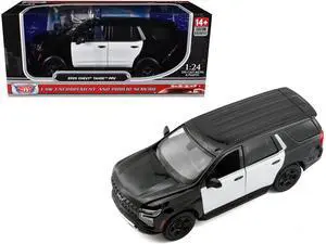2025 Chevrolet Tahoe PPV Black & White "Custom Builder's Kit" 1/24 Diecast Model Car by Motormax
