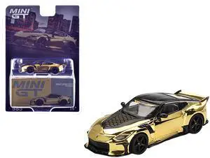 Nissan Z VeilSide FFZ400 Gold Chrome with Black Top Limited Edition 1/64 Diecast Model Car by Mini GT