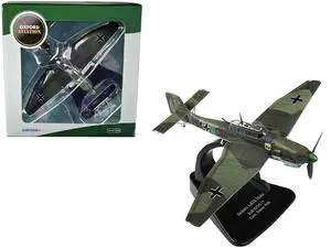Junkers Ju 87B "Stuka Stab" Dive Bomber Plane III/StG 77 Caen, France (1940) 1/72 Diecast Model Airplane by Oxford Diecast
