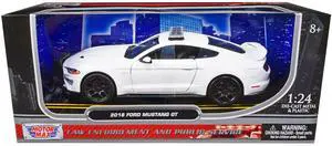2018 Ford Mustang GT Police Car Unmarked Plain White "Law Enforcement and Public Service" 1/24 Diecast Model Car by Motormax