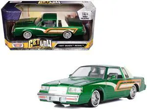1987 Buick Regal 3.8 SFI Turbo Green Metallic and Cream with Graphics "Get Low" Series 1/24 Diecast Model Car by Motormax