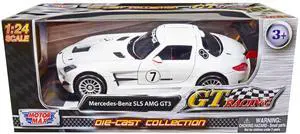 Mercedes-Benz SLS AMG GT3 #7 White "GT Racing" Series 1/24 Diecast Model Car by Motormax