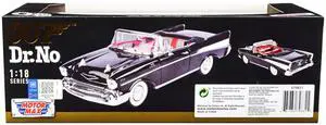 1957 Chevrolet Bel Air Convertible Black James Bond 007 "Dr. No" (1962) Movie 1/18 Diecast Model Car by Motormax