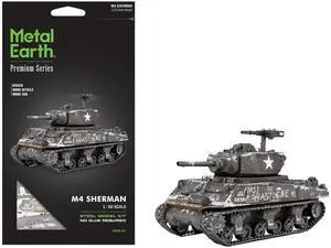 Model Kit United States M4 Sherman Tank (Moderate Difficulty) Steel Model by Metal Earth