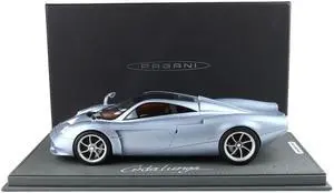 Pagani Huayra Codalunga Azzurro Sardegna Matt Blue Metallic with Black Top with DISPLAY CASE Limited Ed 1/18 Model Car by BBR