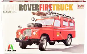 Skill 3 Model Kit Land Rover Fire Truck 1/24 Scale Model by Italeri