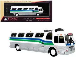 1966 GM PD4107 "Buffalo" Coach Bus "Voyageur Colonial" "Montreal Express" (Quebec, Canada) 1/87 Diecast Model by Iconic Replicas