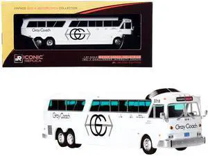 MCI MC-7 Challenger Intercity Coach Bus White "Gray Coach" Toronto - Guelph (Canada) 1/87 (HO) Diecast Model by Iconic Replicas