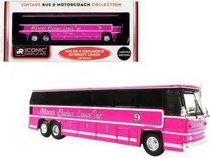 1980 MCI MC-9 Crusader II Intercity Coach Bus Pink "Allstate Charter Lines Inc." 1/87 (HO) Diecast Model by Iconic Replicas