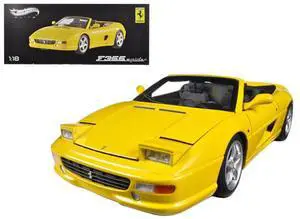 Ferrari F355 Spider Convertible Yellow Elite Edition 1/18 Diecast Car Model by Hot Wheels