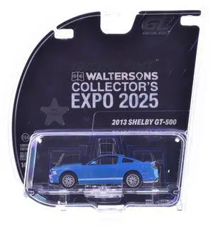 2013 Shelby GT-500 Blue with White "2025 Greenlight Waltersons Collector's Expo Exclusive" 1/64 Diecast Model Car by Greenlight