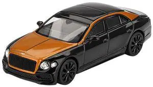 Bentley Flying Spur Orange Flame Metallic and Onyx Black Limited Edition 1/64 Diecast Model Car by Mini GT