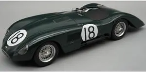 Jaguar C-Type Longtail #18 "24 Hours of Le Mans" (1952) "Mythos Series" with Display Case 1/18 Model Car by Tecnomodel