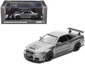 Nissan Skyline GT-R (R34) Z-Tune RHD Gray Metallic "Thailand Diecast Expo 2025 Event Ed" 1/64 Diecast Model Car by Inno Models