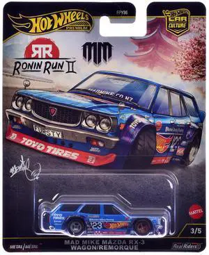 Mazda RX-3 Wagon #23 "Mad Mike" Blue with Graphics "Ronin Run II" Series Diecast Model Car by Hot Wheels