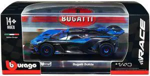 Bugatti Bolide Blue and Carbon Gray "Race" Series 1/43 Diecast Model Car by Bburago