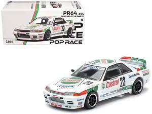Nissan Skyline GT-R (BNR32) RHD (Right Hand Drive) #23 Winner "Macau Guia Race" (1990) 1/64 Diecast Model Car by Pop Race