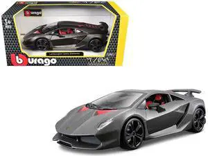 Lamborghini Sesto Elemento Matt Grey 1/24 Diecast Car Model by Bburago