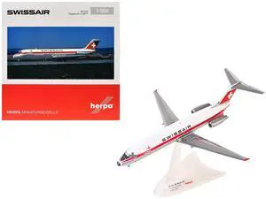 Douglas DC-9-30F Commercial Aircraft "Swissair" (HB-IFW) White with Red Stripes 1/200 Diecast Model by GeminiJets