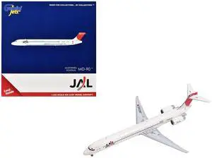 McDonnell Douglas MD-90 Commercial Aircraft "Japan Airines" (JA002D) White with Red Tail 1/400 Diecast Model by GeminiJets