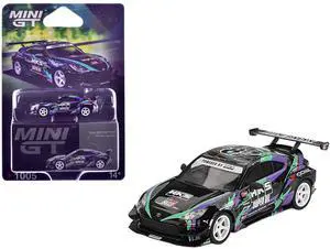 Toyota GR86 "HKS TYPE R" RHD "HKS Livery" Black with Graphics "2022 Tokyo Auto Salon" 1/64 Diecast Model Car by Mini GT
