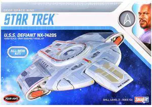 Skill 2 Model Kit USS Defiant NX-74205 Starship "Star Trek: Deep Space Nine" 1/1000 Plastic Snap Model by Polar Lights